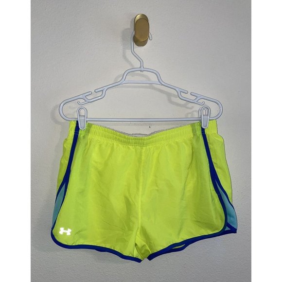 Under Armour Pants - Under Armour Heatgear Semi Fitted Running Shorts Brief Womens L Large Yellow